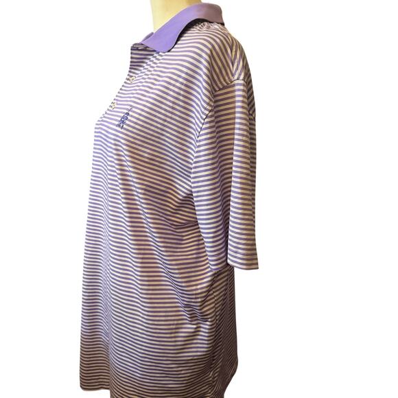 Peter Millar Summer Comfort Performance Polo, Purple & White, Size XL - Picture 4 of 6